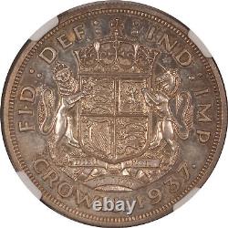 1937 Proof Great Britain Crown, Km-857 Ngc Pf-63