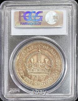 1937 Silver Great Britain 1 Crown King George VI Pcgs Mint State 63