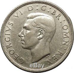 1940 United Kingdom of Great Britain GEORGE VI Half Crown Silver Coin i53786