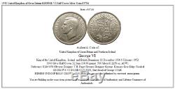 1940 United Kingdom of Great Britain GEORGE VI Half Crown Silver Coin i53786