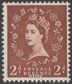 1961 SG573wi 2d LIGHT RED BROWN WATERMARK CROWNS INVERTED UNMOUNTED MINT