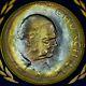 1965 Great Britain Crown Churchill Pcgs Ms64 Rainbow Circle Toned Both Sides