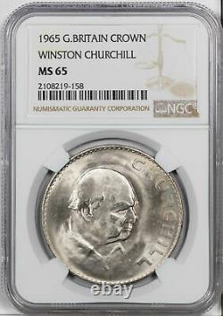 1965 Great Britain Crown Winston Churchill Ngc Ms 65 #g Only 2 Graded Higher