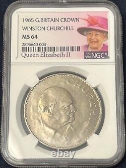 1965 Winston Churchill Crown Rotated Die Error! Great Britain Ngc Ms64