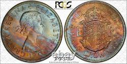 1967 Great Britain Half Crown Pcgs Ms65 Bu Color Toned Coin Only 2 Graded Higher