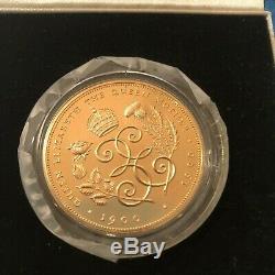 1990 Great Britain 5 Pounds Gold Crown Proof Coin 90th Birthday COA# 0604