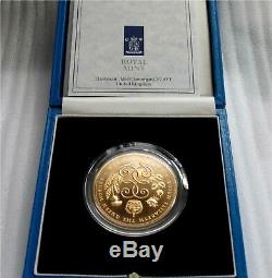 1990 Great Britain 5 Pounds Gold Crown Proof Coin 90th Birthday COA #156