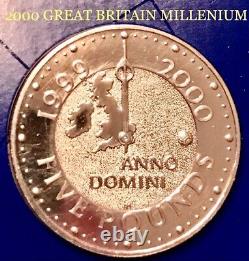 1999 2000 GREAT BRITAIN 5 POUND MILLENIUM COMMEMORATIVE COIN WithBOOKLET & COA