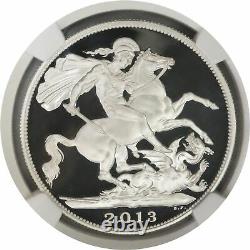 2013 £5 Proof Great Britain St. George & The Dragon Sterling Silver NGC PF70 UC