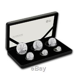 2020 Great Britain 6 Coin Britannia. 999 Silver Proof Coin Collection