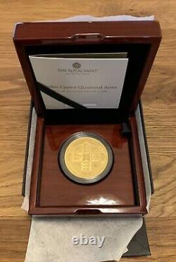 2021 Royal Mint Great Engravers Gothic Crown Quartered Arms Gold Proof 2 ounce