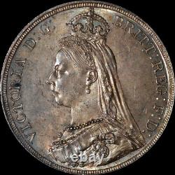 ANACS MS63 1887 Great Britain Queen Victoria Silver Crown toned