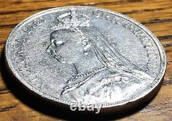 AU Details On This Harshly Cleaned 1890 Great Britain Silver Crown
