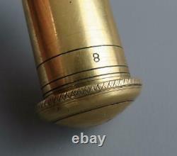 Antique 19th C. Brass 8 Bore Hand Decapper Powder Flask Crown Mark Military