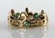 Crown Regal 9k 9ct Gold Colombian Emerald Victorian Vintage Ins Ring Free Size