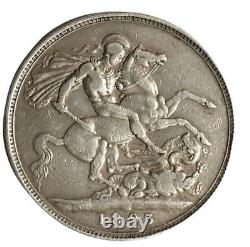 #E5204 Great Britain Silver Crown St. George & Dragon 1893 Victoria Old head