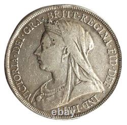 #E5204 Great Britain Silver Crown St. George & Dragon 1893 Victoria Old head