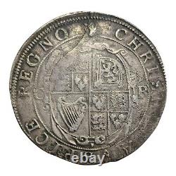 England 1632-33 Silver 1/2 Crown Mm Harp Great Britain Well Struck Large Flan 9M