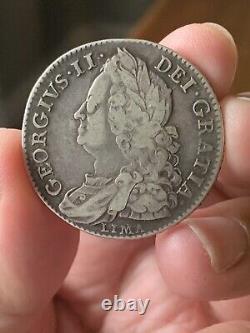 Extremely Rare 1746 Great Britain George II Silver Half Crown Nice Grade