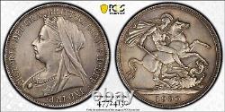 G. B. Victoria 1900 1 Crown Silver Coin, Pcgs Certified Uncirculated Details