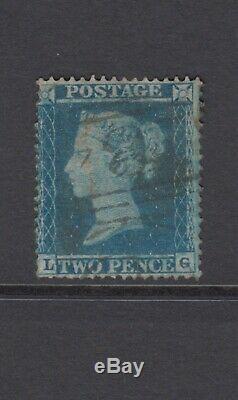 GB QV 2d Blue SG27 Plate 5 LG 1855 Very Good Used Stamp Large Crown Perf 16