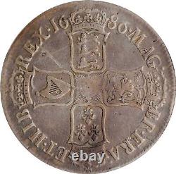 GREAT BRITAIN 1686 Crown James II. PCGS Genuine-Graffiti VF Details Gold Shield