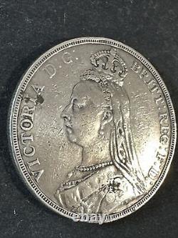 GREAT BRITAIN 1890 Silver (. 925)coin 1 Crown Queen Victoria (1819 1901)