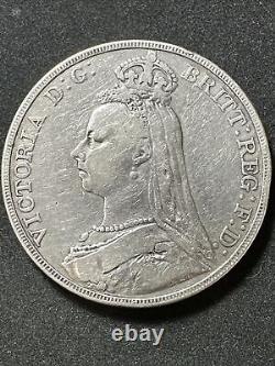 GREAT BRITAIN 1891 Silver (. 925) coin 1 Crown Queen Victoria (1819 1901)