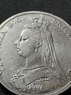 GREAT BRITAIN 1891 Silver (. 925) coin 1 Crown Queen Victoria (1819 1901)