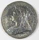 Great Britain 1897 Silver Crown Coin Almost Unc Au Victoria Km-783 Lxi Edge Uk