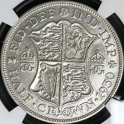 GREAT BRITAIN. 1930, Crown, 1/2 Crown, Silver NGC XF KEY Date, SCARCE