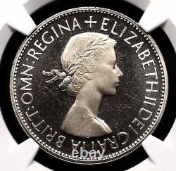 GREAT BRITAIN 1953 Elizabeth II Coronation Proof 1/2 Crown NGC PF65+ Ultra Cameo