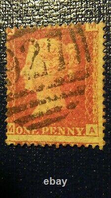 GREAT BRITAIN Queen Victoria SG43/4 Used 1d Red Plate 225 WMK L/Crown