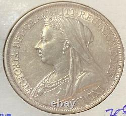 Great Britain 1 Crown 1893LVI AU/UNC silver KM#783 1C Queen Victoria Widow B2