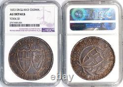 Great Britain 1653 Commonwealth Crown NGC AU ABSOLUTELY GORGEOUS PIECE