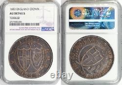 Great Britain 1653 Commonwealth Crown NGC AU ABSOLUTELY GORGEOUS PIECE
