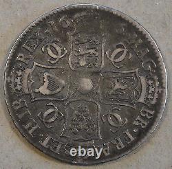 Great Britain 1676 Half Crown KM-438.1 Mid Grade with typical Strike Weakness