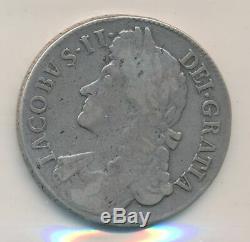 Great Britain 1687 James II Crown. Sear 3406 Second Bust. Fine