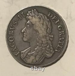 Great Britain 1688 Large Silver James Crown Very Nice