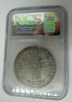 Great Britain 1696 Crown, Certified by NCS (NGC) VF Details, Improperly Cleaned
