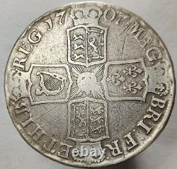 Great Britain 1707 Large Silver Crown Anne I British Thaler Sized Coin Cleaned