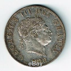 Great Britain 1818 1/2 Half Crown King George III Small Laureate Head Ef