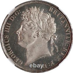 Great Britain 1821 George IV Deep Mirror Proof Like Silver Crown NGC MS-62
