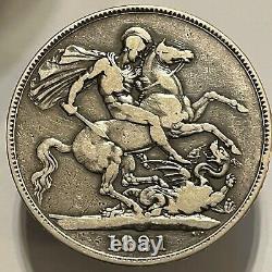 Great Britain 1821 George IV Silver Crown Good Fine+ Coin