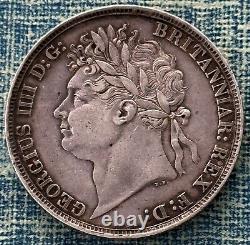 Great Britain 1822 Crown SECUNDO Edge George IV Silver Coin