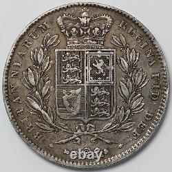 Great Britain 1845 Crown Victoria Young Head Cinquefoil Stops S-3882 Silver Coin