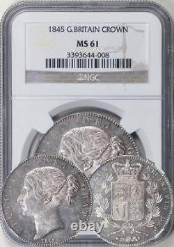Great Britain 1845 Queen Victoria Crown graded by NGC as MS-61
