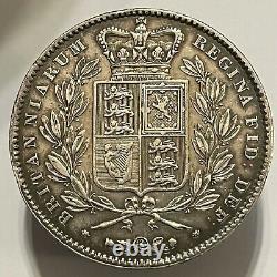 Great Britain 1845 Victoria Young Head Silver Crown Extra Fine