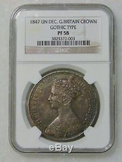 Great Britain 1847 Proof Gothic Crown Queen Victoria NGC PF 58