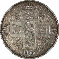 Great Britain 1847 Victoria Silver Proof Gothic Crown NGC About Uncirculated